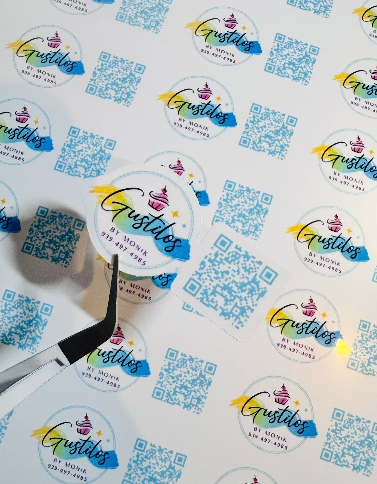 Business Stickers + QR Code – Waterproof