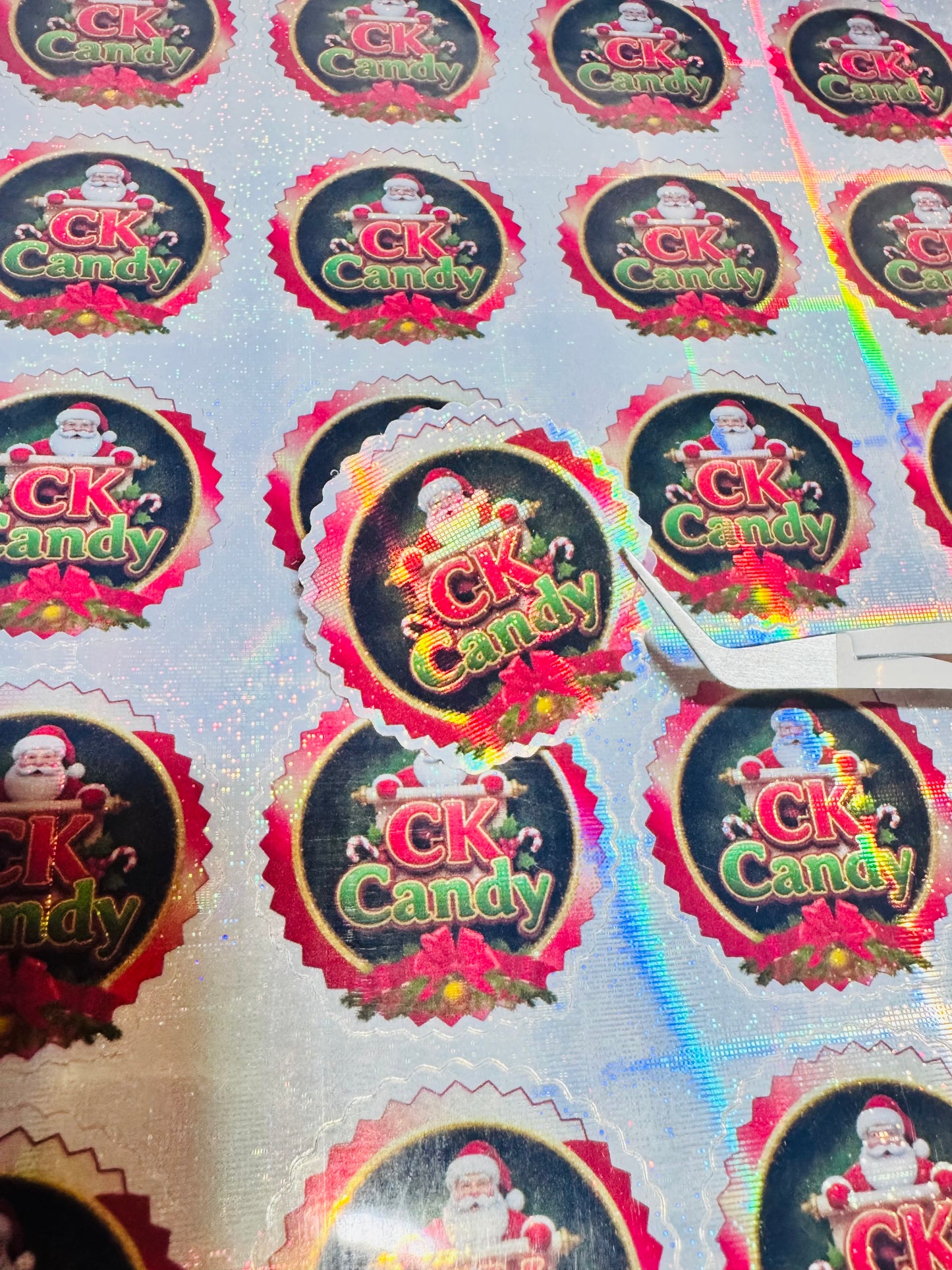 Business stickers holográfico 1” (100)