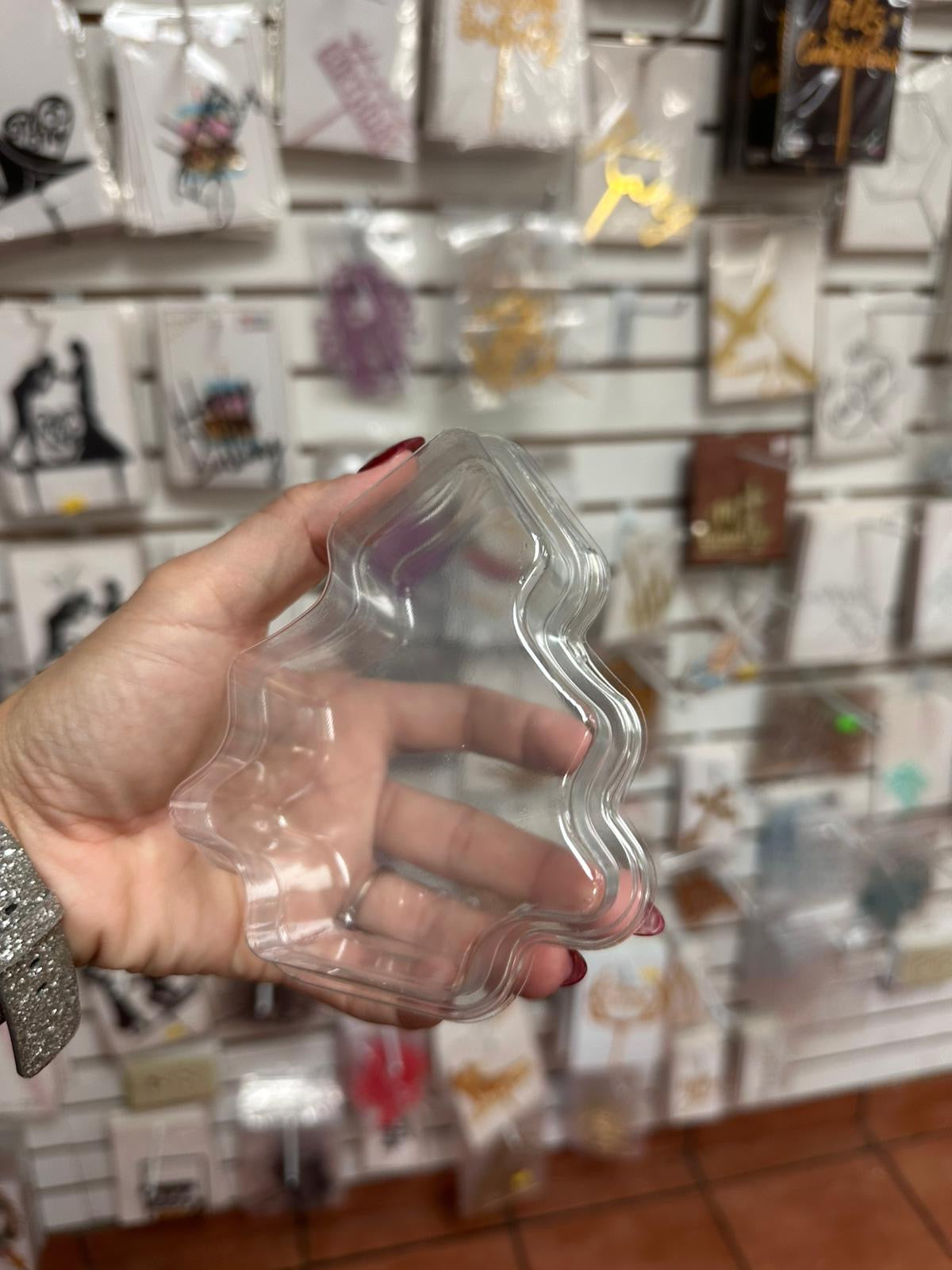 Envase plástico arbolito de navidad 4.5 x 4