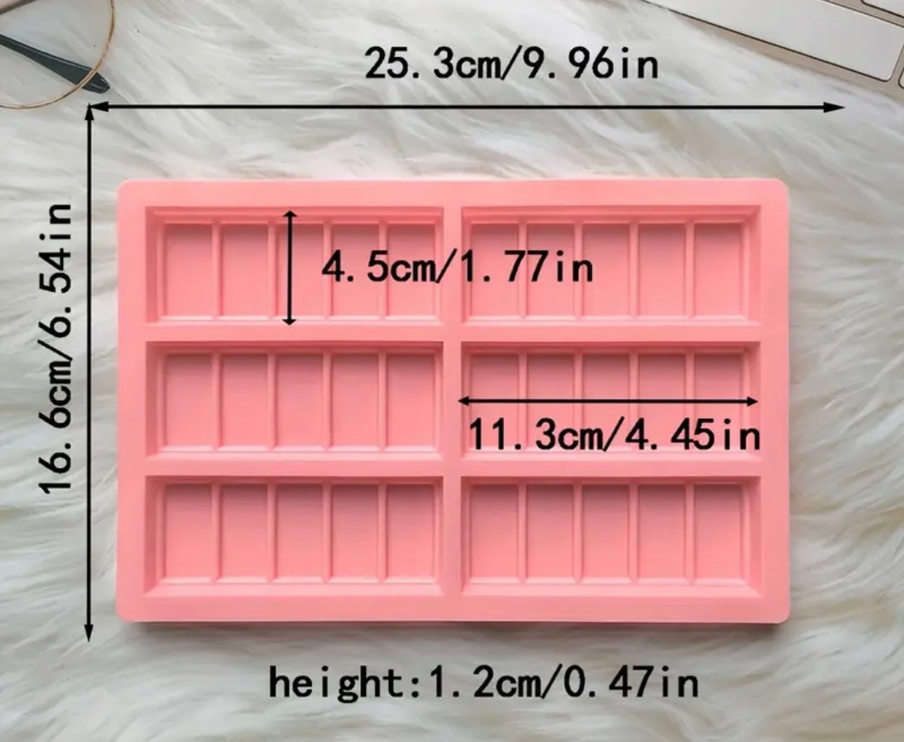 Molde chocolate dubai 4”x2” 6 chocolates