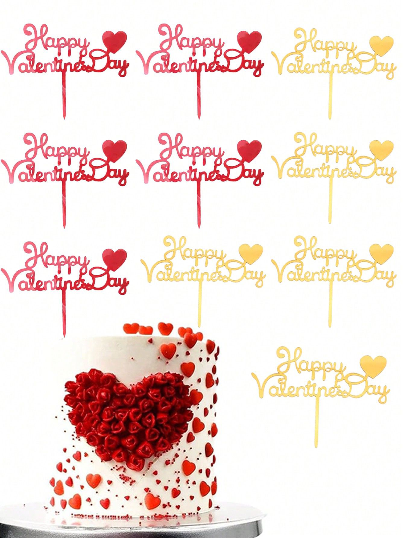 Happy Valentine Day Cake Topper