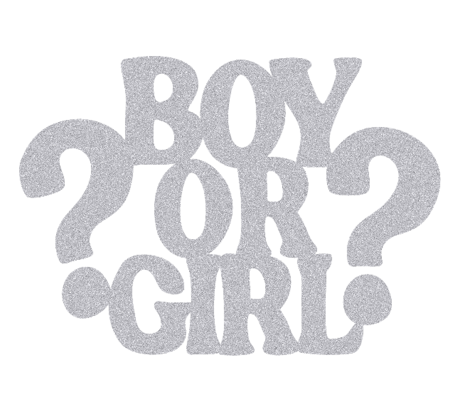 Caketopper Boy or Girl plata brillo