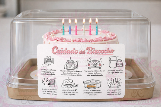 Tarjeta para cuidado de bizcocho