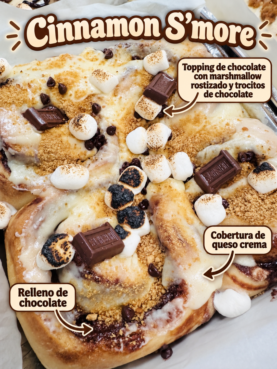 Seminario online: Cinnamon (4 sabores 1 bandeja) smore, biscoff, kinder bueno, zanahoria