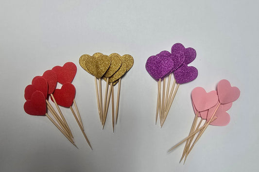 Hearts Cupcakes Toppers