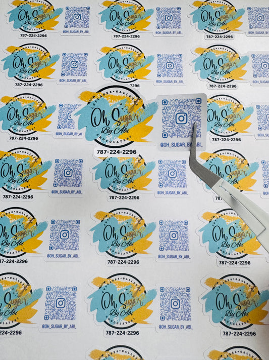 Business Stickers + QR Code – Waterproof