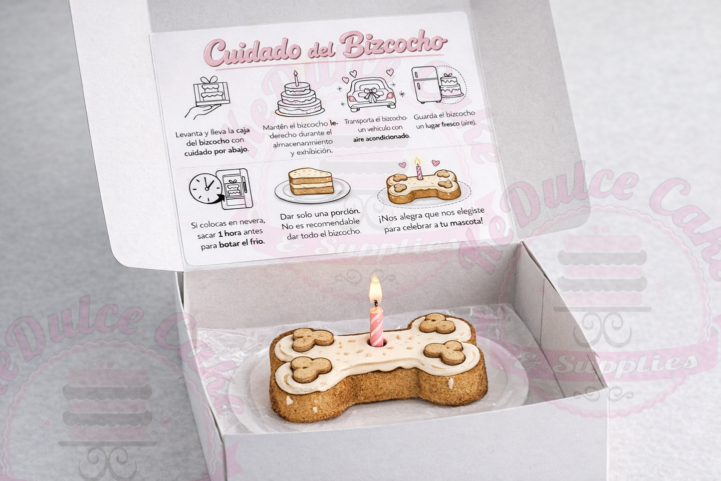 Tarjeta para cuidado de bizcocho