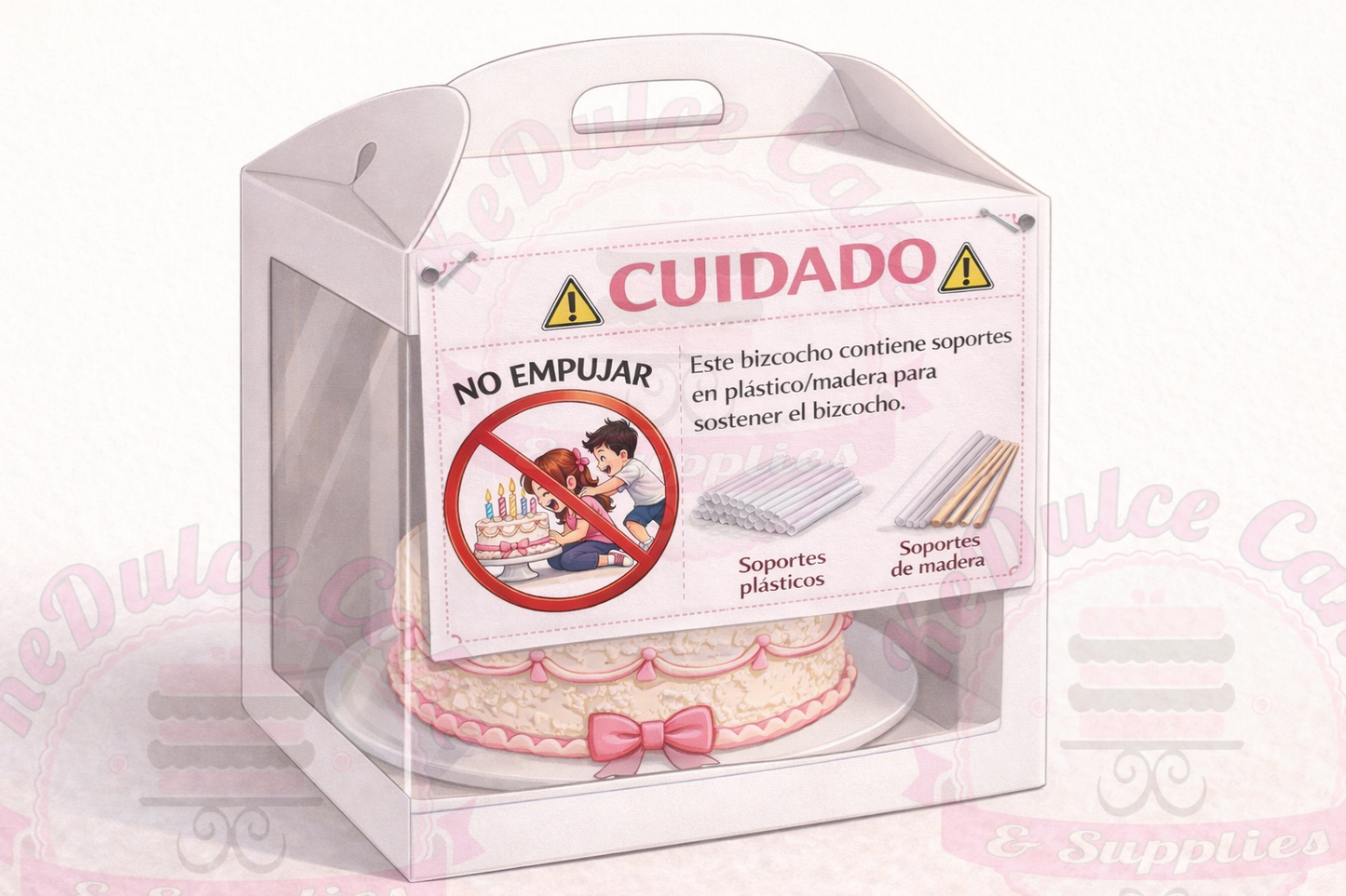 Tarjeta para cuidado de bizcocho