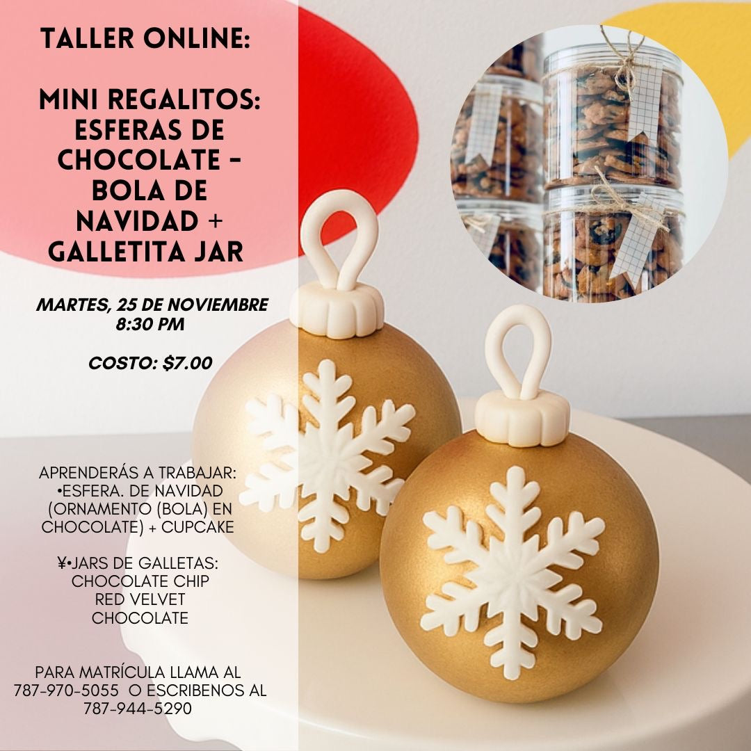 Taller online: mini regalitos (esferas de navidad) y mini cookies