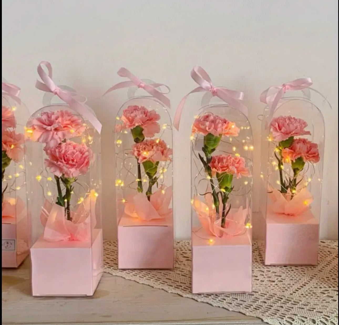 Caja transparente para flores