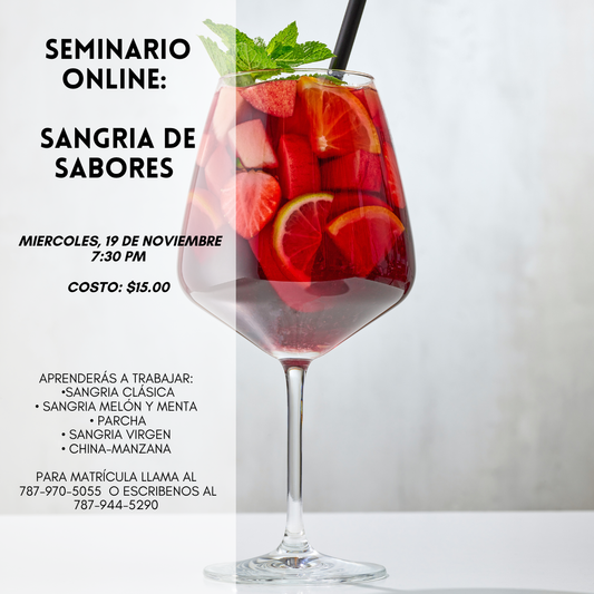 Taller online: Sangrias de sabores