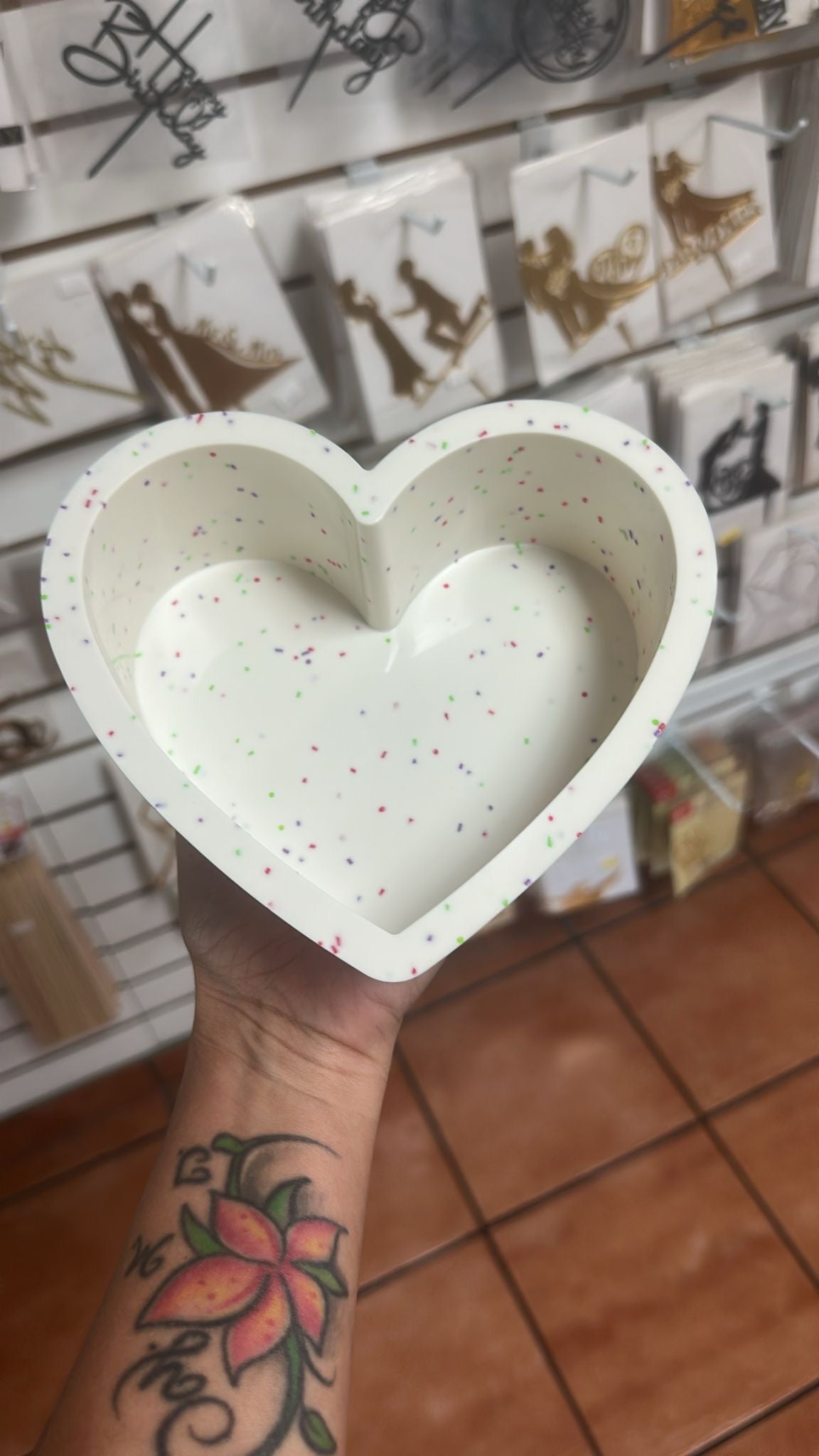Molde corazon 6x3 silicon