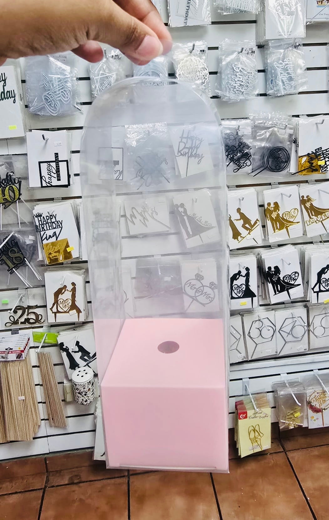 Caja transparente para flores