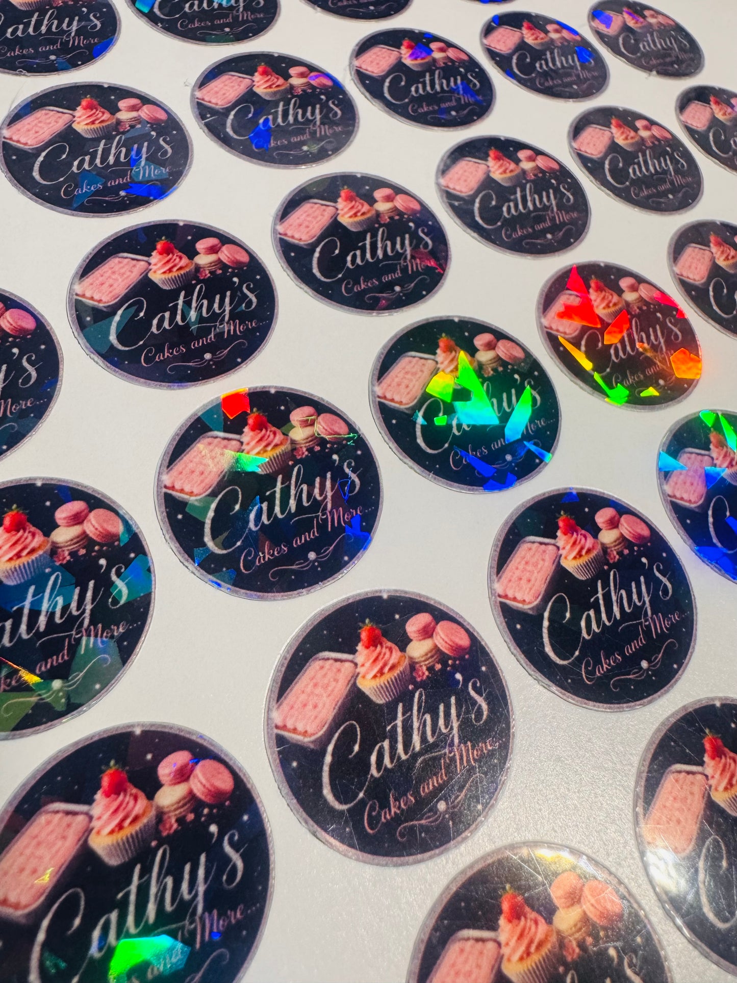 Business stickers holográfico 1” (100)