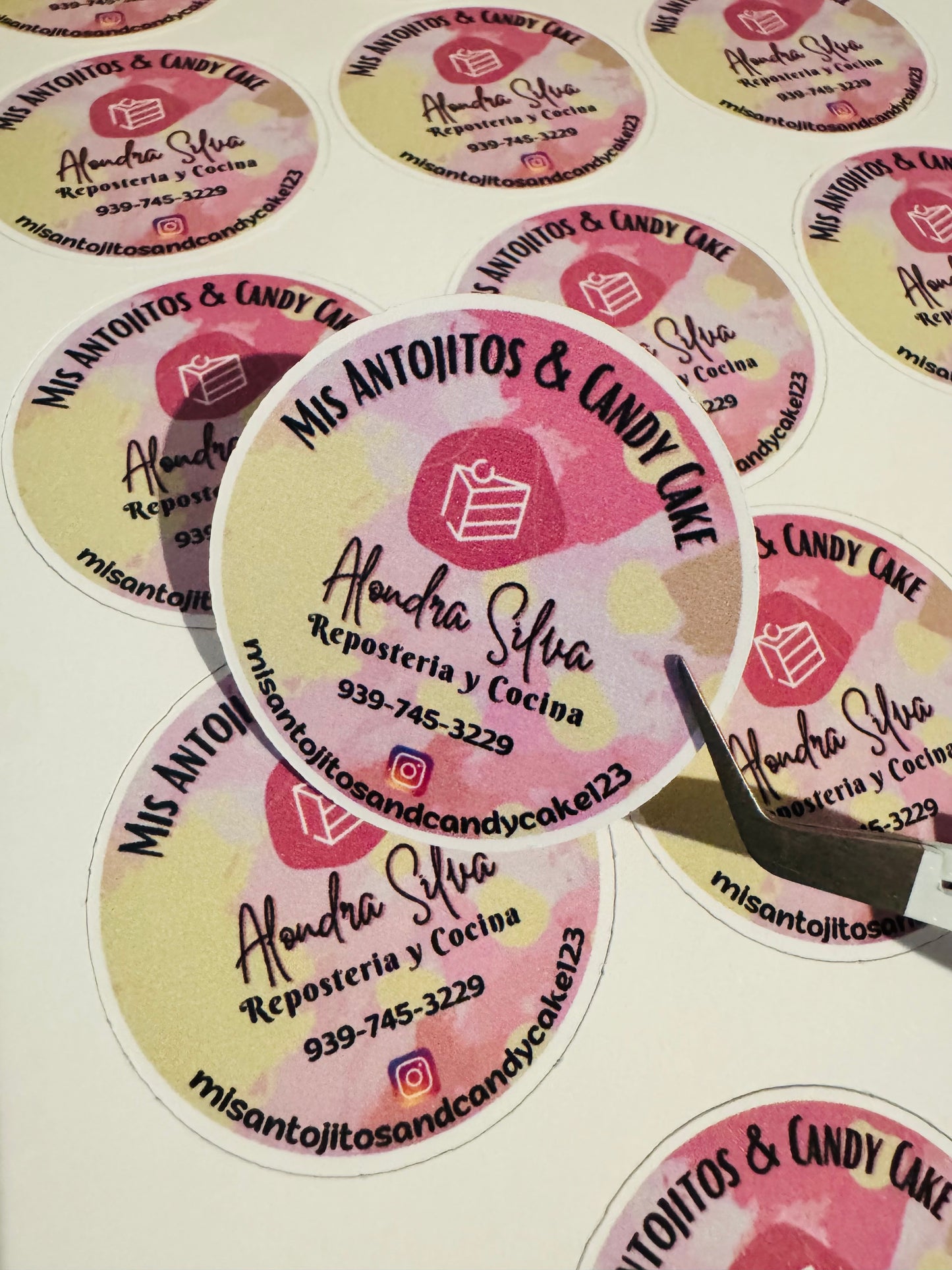 Business stickers matte paper 2.0” (100)