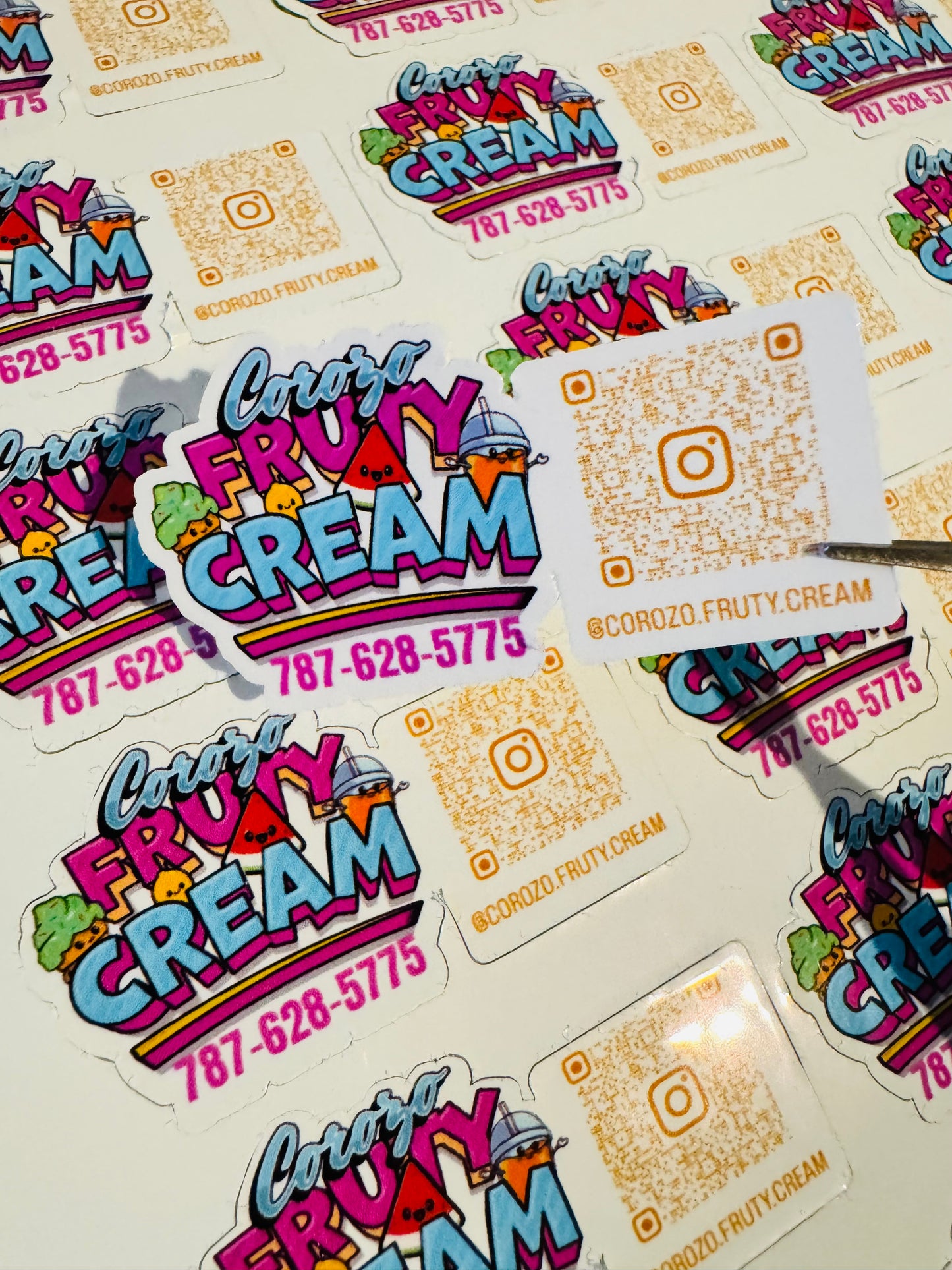 Business Stickers + QR Code – Waterproof