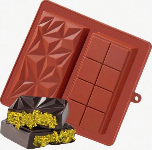Molde de silicón para chocolate dubai mosaico y gris 6”x3”