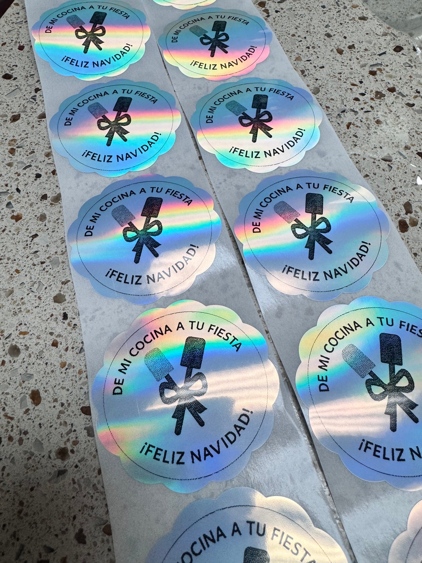 Stickers Navidad 2” holográfico (12)