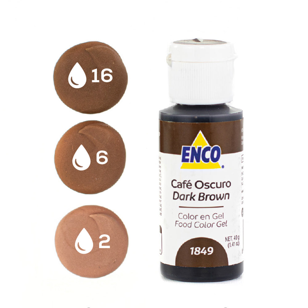 ENCO Colorante en Gel 40g - Café Oscuro