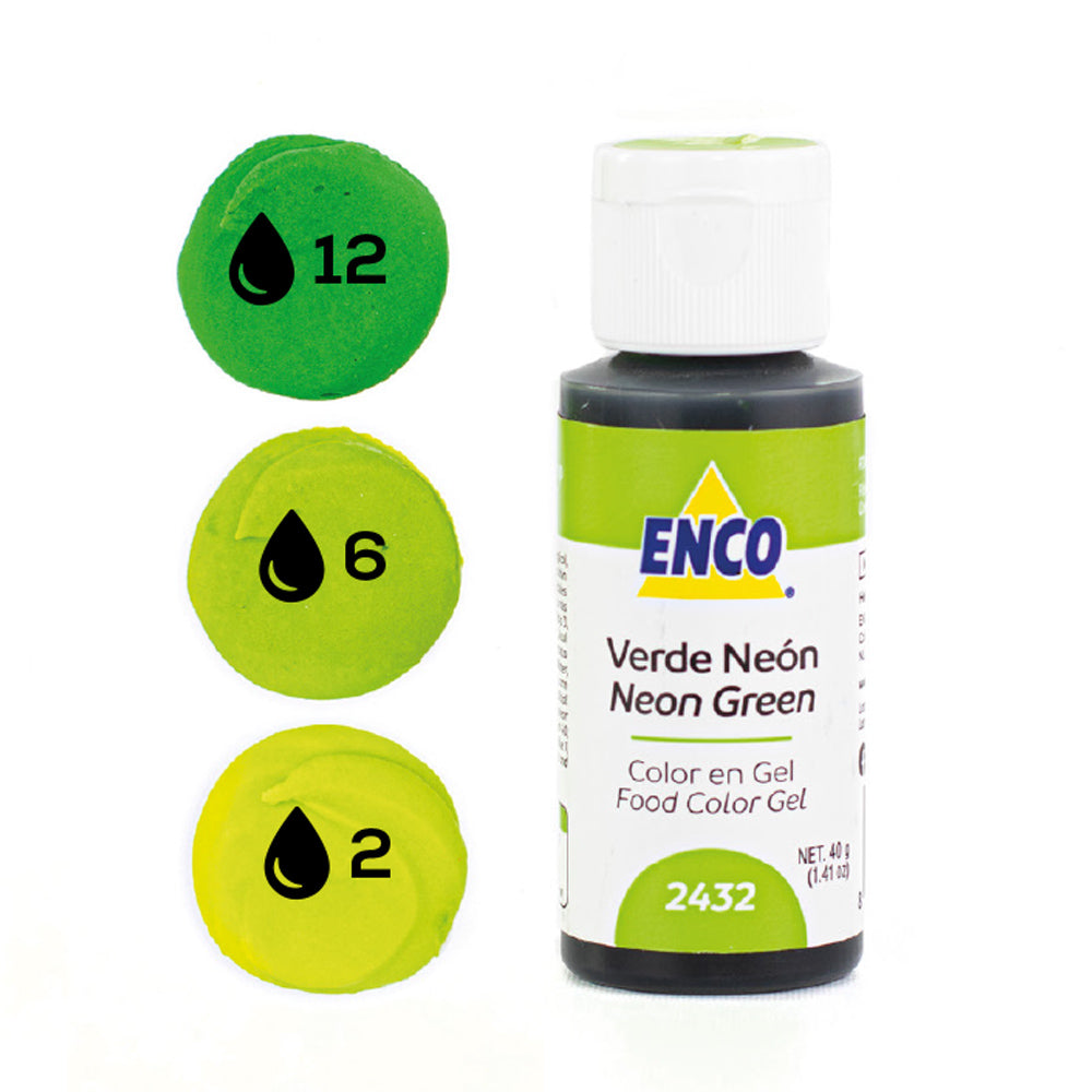 ENCO Colorante en Gel 40g - Verde Neón