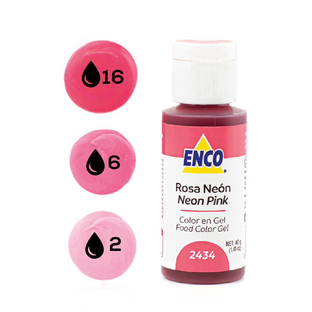 ENCO Colorante en Gel 40g - Rosa Neón