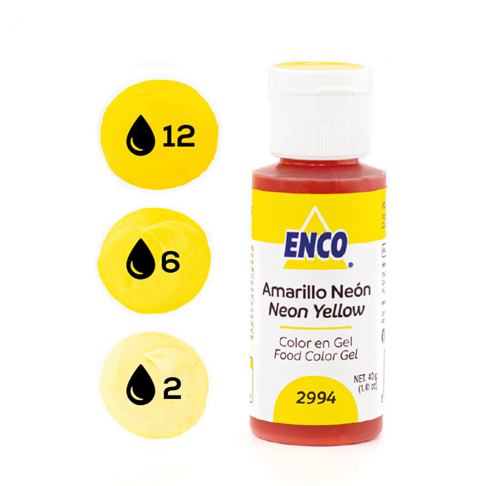 ENCO Colorante en Gel 40g - Amarillo Neón