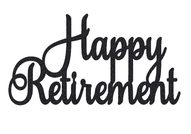 Caketopper Happy Retirement negro brillo
