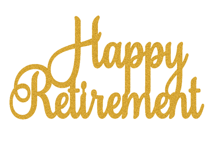 Caketopper Happy Retirement oro brillo