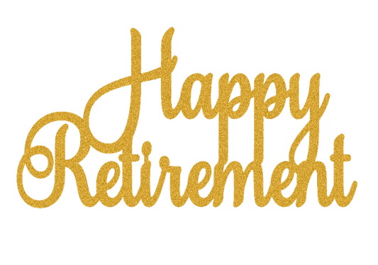 Caketopper Happy Retirement oro brillo
