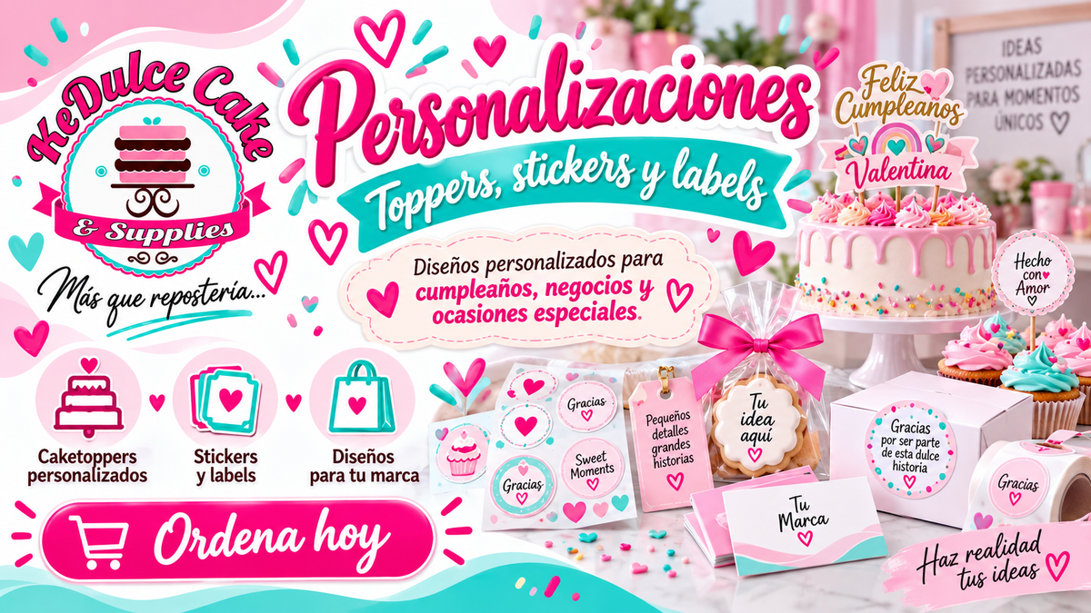 KeDulce personalizaciones, toppers, stickers y labels