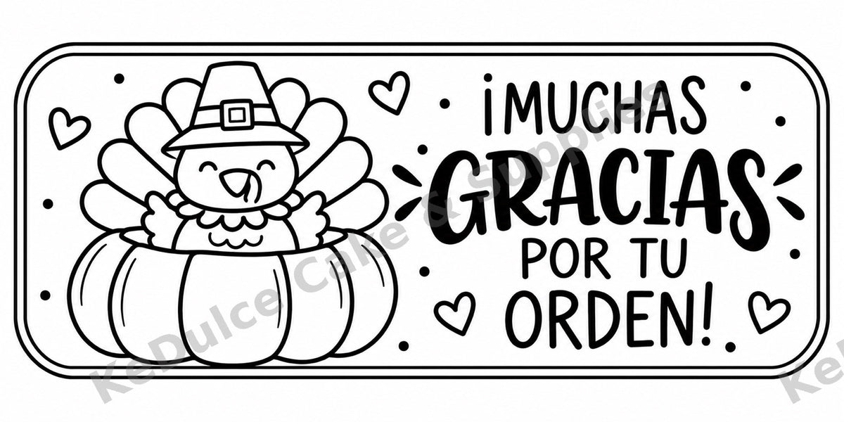 Sticker Muchas gracias por tu orden con watermark KeDulce Cake & Supplies