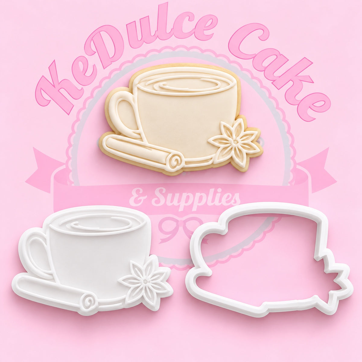 Stamp y cortador taza con canela y anís colección otoño Acción de Gracias